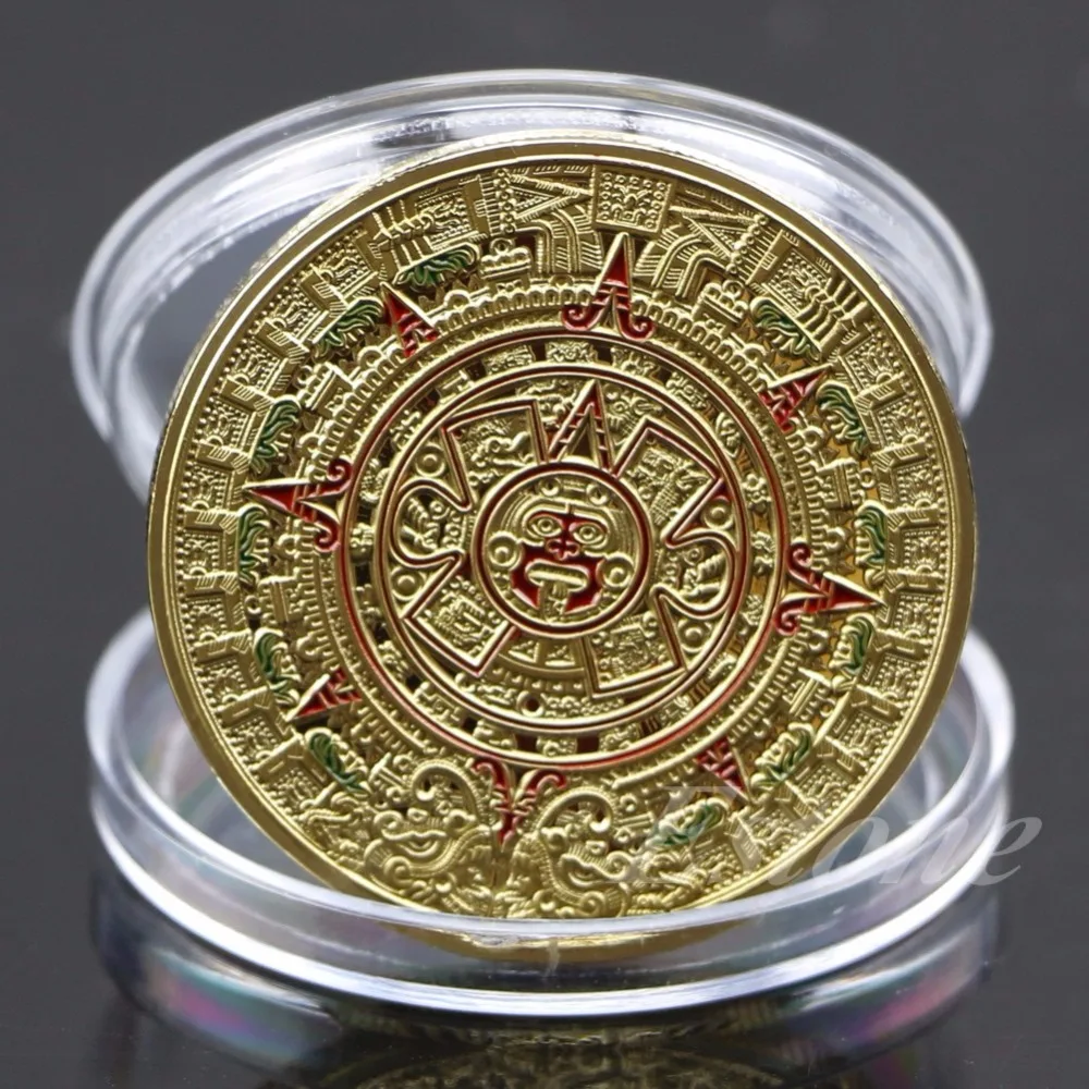 OOTDTY Coin Gold Silver Plated Mayan Aztec Prophecy Calendar Commemorative Coin Art Collection Gift
OOTDTY Coin Gold Silver Plated Mayan Aztec Prophecy Calendar Commemorative Coin Art Collection Gift