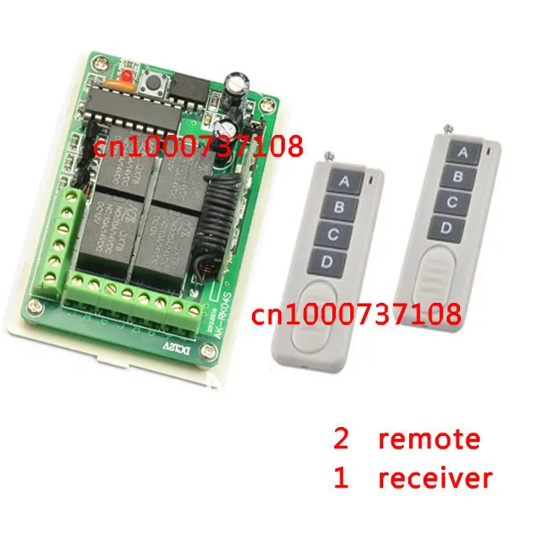 DC12V 4CH RF remote control switch board For Garage Doors /Window / Auto Door Entrance guard door /radio receiver
DC12V 4CH RF remote control switch board For Garage Doors /Window / Auto Door Entrance guard door /radio receiver