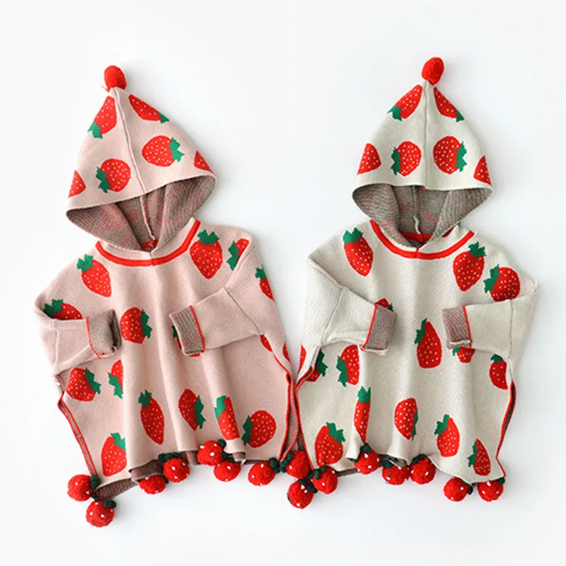 New 2019 Autumn Baby Girls Cute Knitted Strawberry Cloak Sweaters Winter Children Girls Hooded Tops Sweaters
New 2019 Autumn Baby Girls Cute Knitted Strawberry Cloak Sweaters Winter Children Girls Hooded Tops Sweaters