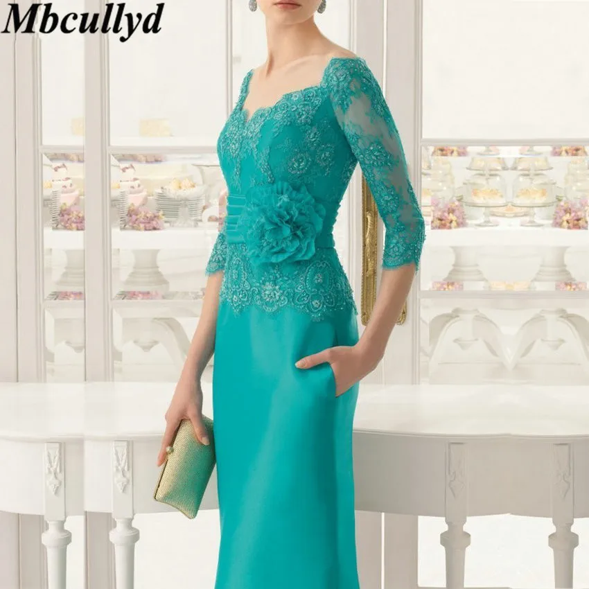 Mbcullyd Emerald Appliques Mother of the Bride Dress Lace Three Quarters Sleeves Floor Length Long Formal Evening Party Gowns
Mbcullyd Emerald Appliques Mother of the Bride Dress Lace Three Quarters Sleeves Floor Length Long Formal Evening Party Gowns