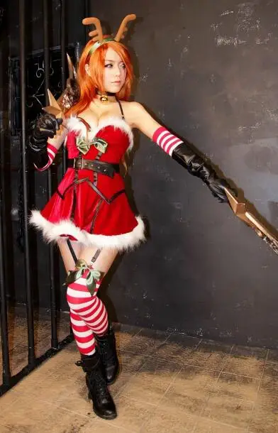 LOL cosplay Katarina Du Couteau The Sinister Blade Christmas cosplay costume customize for any size
LOL cosplay Katarina Du Couteau The Sinister Blade Christmas cosplay costume customize for any size