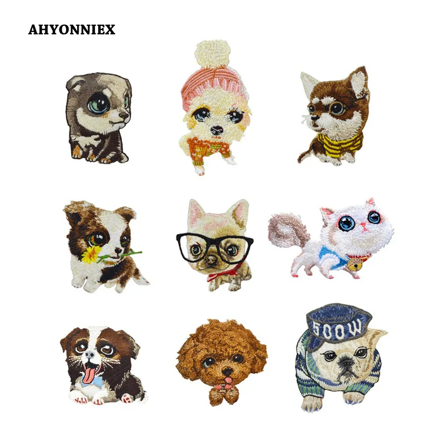 AHYONNIEX quality Cartoon Cute dog cat embroidery patches cloth paste clothing sticky hole DIY accessories iron on dog patches
AHYONNIEX quality Cartoon Cute dog cat embroidery patches cloth paste clothing sticky hole DIY accessories iron on dog patches