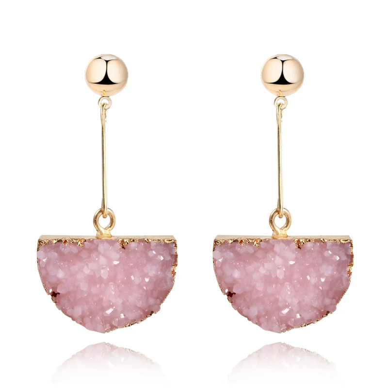 1pair Resin Stone Druzy Earings For Women Jewelry Handmade Semicircle Drusy Drop Dangle Earing Eardrop Long Earrings
1pair Resin Stone Druzy Earings For Women Jewelry Handmade Semicircle Drusy Drop Dangle Earing Eardrop Long Earrings