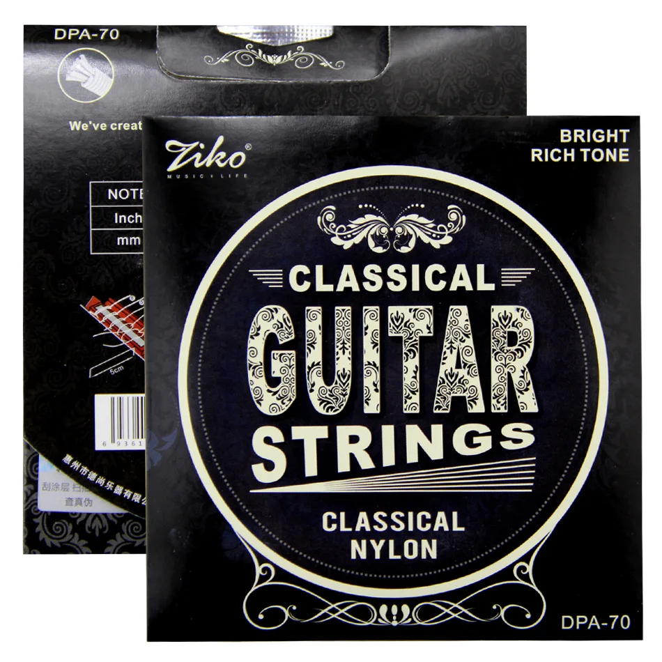 ZIKO guitar strings CLASSICAL NYLON Bright Rich Tone .028-.043 inch Nylon string
ZIKO guitar strings CLASSICAL NYLON Bright Rich Tone .028-.043 inch Nylon string