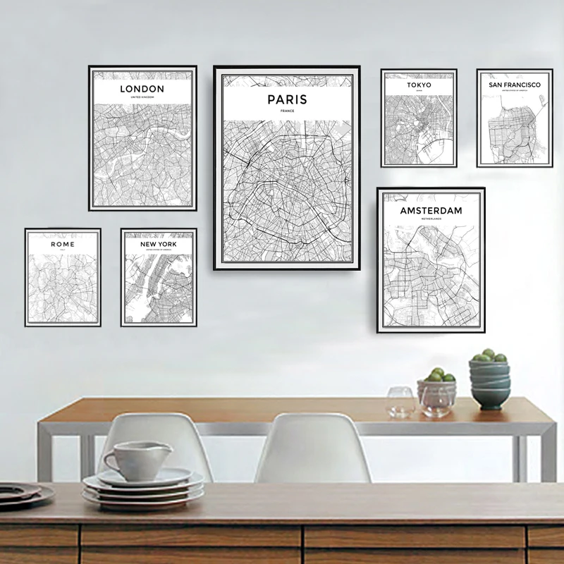 Nordic City Contour Maps Travel Pictures Canvas Paintings Black and White Posters and Prints Wall Art Home Decoration No Frame
Nordic City Contour Maps Travel Pictures Canvas Paintings Black and White Posters and Prints Wall Art Home Decoration No Frame