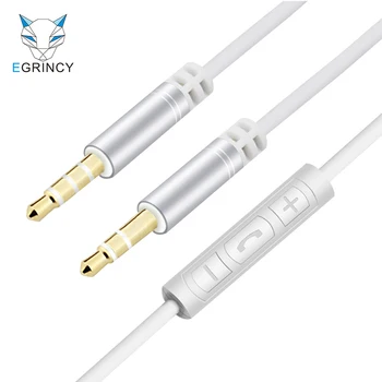 EGRINCY 3.5mm Jack Audio Cable 1.2m Stereo Aux Plug Cables With MIC Handsfree Speakerphone In-Line Remote Control For Car Phone
EGRINCY 3.5mm Jack Audio Cable 1.2m Stereo Aux Plug Cables With MIC Handsfree Speakerphone In-Line Remote Control For Car Phone