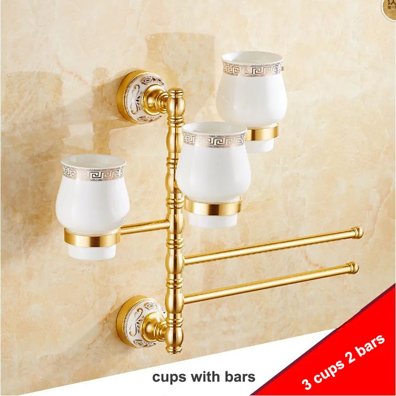 Multi Design 2/3/4/5 Bars Towel Rack Holder Golden Rotation Towel Bars with Cups Design Bathroom Accessories
Multi Design 2/3/4/5 Bars Towel Rack Holder Golden Rotation Towel Bars with Cups Design Bathroom Accessories