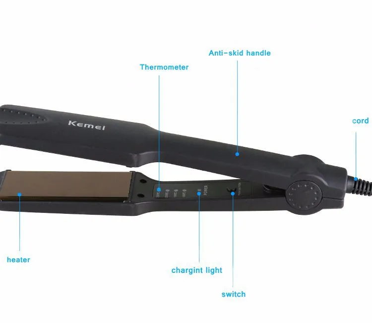 Description Picture 4 of itemProfessional Electronic Hair Straightener Irons Curling Adjustable Temperature Portable Ceramic Flat Straightening Styling Tools