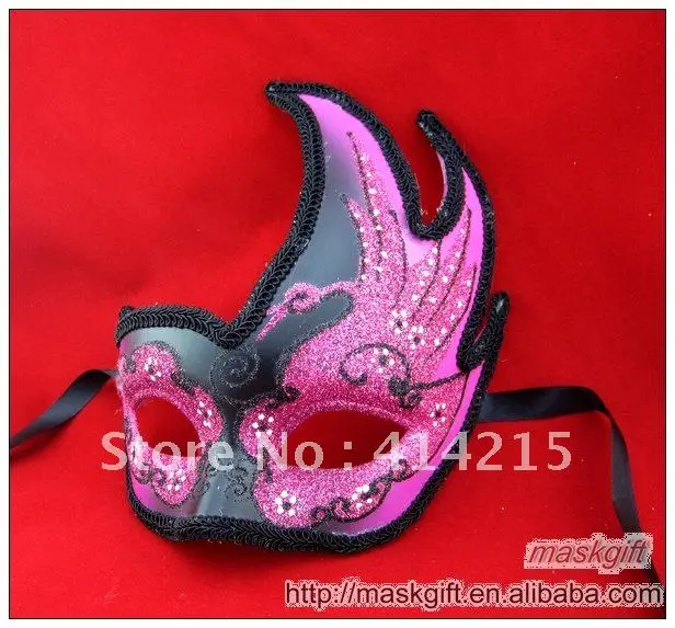 DHL Бесплатная доставка в США Красивая ярко розовая и черная Маскарадная маска с