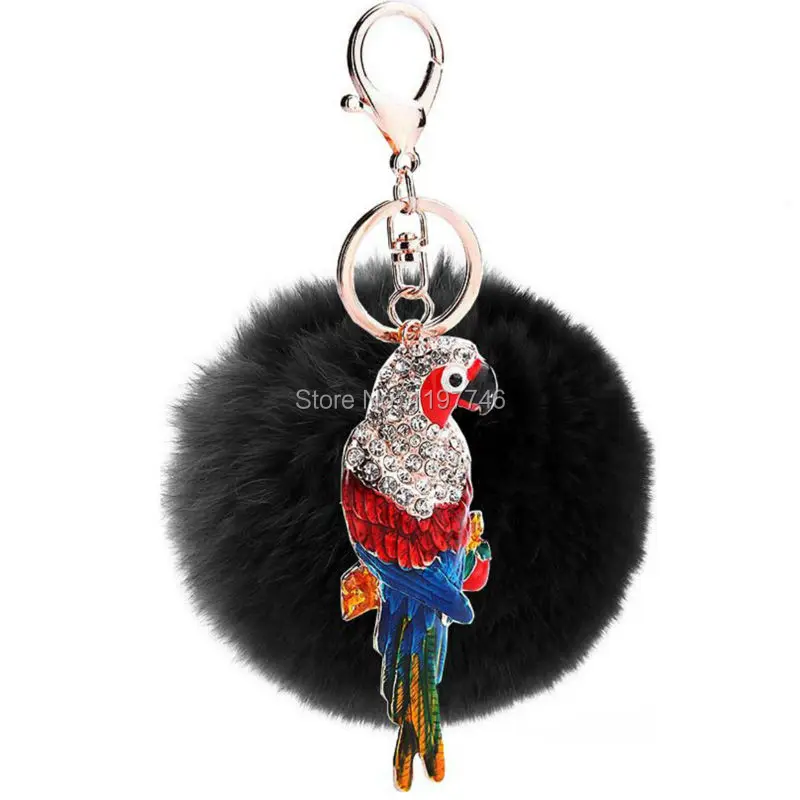 Pompom Fake Rabbit Fur Plush Ball Keychain High Quality Parrot Bird Rhinestone Pendant Key Chain For Car Bags Key Ring For Women
Pompom Fake Rabbit Fur Plush Ball Keychain High Quality Parrot Bird Rhinestone Pendant Key Chain For Car Bags Key Ring For Women