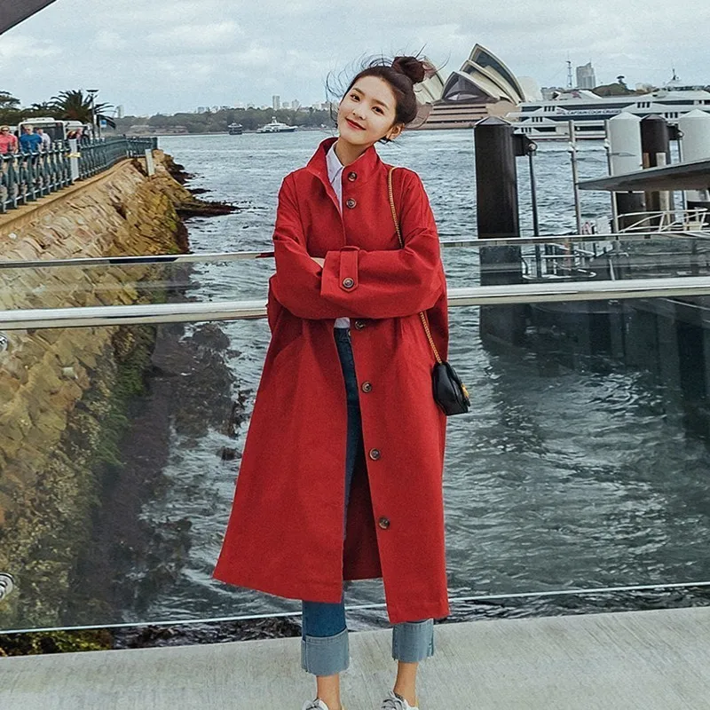 2019 Autumn Korean New Fashion Long Windbreaker Women Stand Collar Solid Loose Big Size Overcoat Female Long Sleeve Trench Coat
2019 Autumn Korean New Fashion Long Windbreaker Women Stand Collar Solid Loose Big Size Overcoat Female Long Sleeve Trench Coat