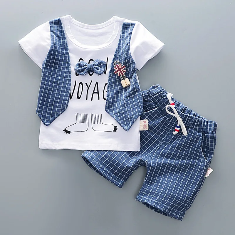 2018 Summer Baby Boys Clothing Sets Cartoon lattice Tie T-shirt + Shorts 2 pieces set Boy Clothes
2018 Summer Baby Boys Clothing Sets Cartoon lattice Tie T-shirt + Shorts 2 pieces set Boy Clothes