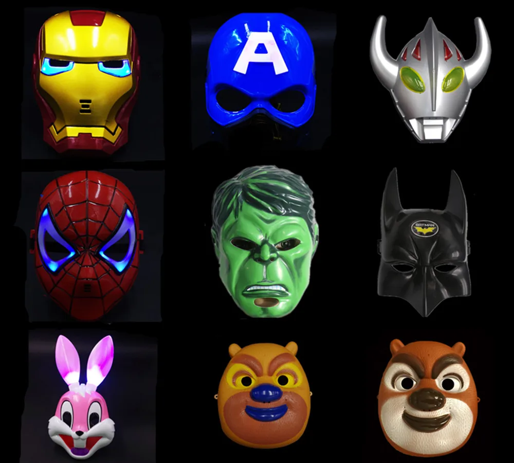 Super Hero LED Light Up Party Mask Costume Iron Man/Batman/Hulk/American Captain/Altman Movie Mask Halloween Christmas Kids Toy
Super Hero LED Light Up Party Mask Costume Iron Man/Batman/Hulk/American Captain/Altman Movie Mask Halloween Christmas Kids Toy