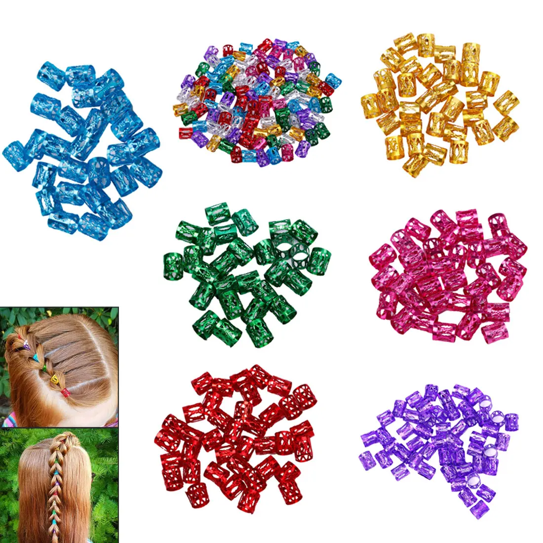 Adjustable hair braided ring Dreadlock beads mixed 8mm hole micro ring bead cuff clip tube tweezers beads hairpin cuff clip
Adjustable hair braided ring Dreadlock beads mixed 8mm hole micro ring bead cuff clip tube tweezers beads hairpin cuff clip