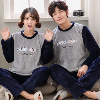 Autumn Winter Long Sleeved Men Flannel Thick Pajamas Coral Fleece Couple Pajama Sets Cartoon Pyjamas Women Homewear Size M-3XL
Autumn Winter Long Sleeved Men Flannel Thick Pajamas Coral Fleece Couple Pajama Sets Cartoon Pyjamas Women Homewear Size M-3XL