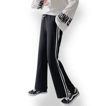 Loose Elastic Waist Wide Leg Pants Women 2018 Spring New Arrival Casual Sweatpants White Side Stripes Split Trousers Femme
Loose Elastic Waist Wide Leg Pants Women 2018 Spring New Arrival Casual Sweatpants White Side Stripes Split Trousers Femme