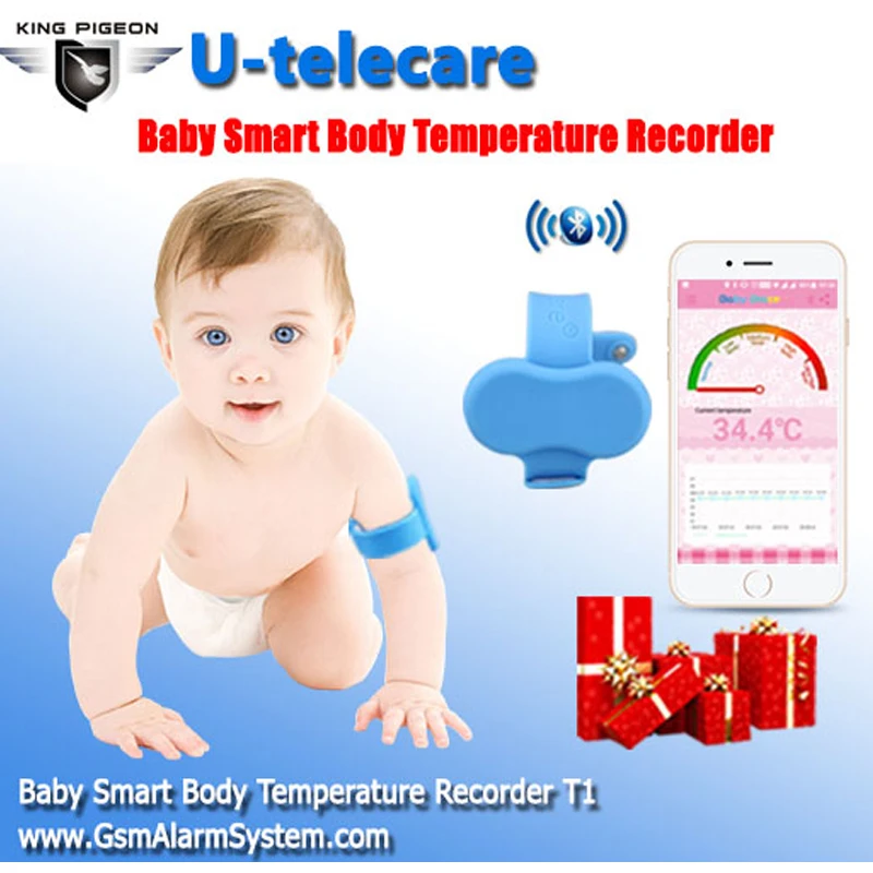 Фото Беспроводное устройство для измерения температуры ребенка с будильником и