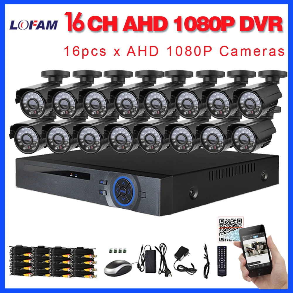 LOFAM 2.0MP AHD Camera 16CH System Kit CCTV 16 Channel AHD 1080P DVR Recorder IR Outdoor Bullet 2MP Surveillance Camera System
LOFAM 2.0MP AHD Camera 16CH System Kit CCTV 16 Channel AHD 1080P DVR Recorder IR Outdoor Bullet 2MP Surveillance Camera System