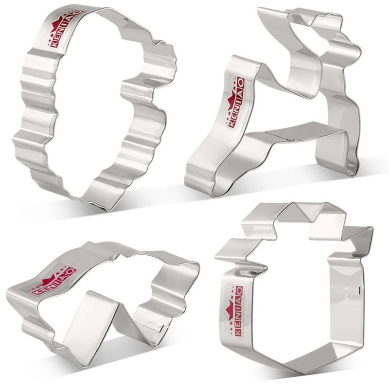 KENIAO Christmas Cookie Cutter Set - 4PC - Santa Face,Gift Box,Double Bell,Reindeer - Biscuit Cutters - Stainless Steel
KENIAO Christmas Cookie Cutter Set - 4PC - Santa Face,Gift Box,Double Bell,Reindeer - Biscuit Cutters - Stainless Steel