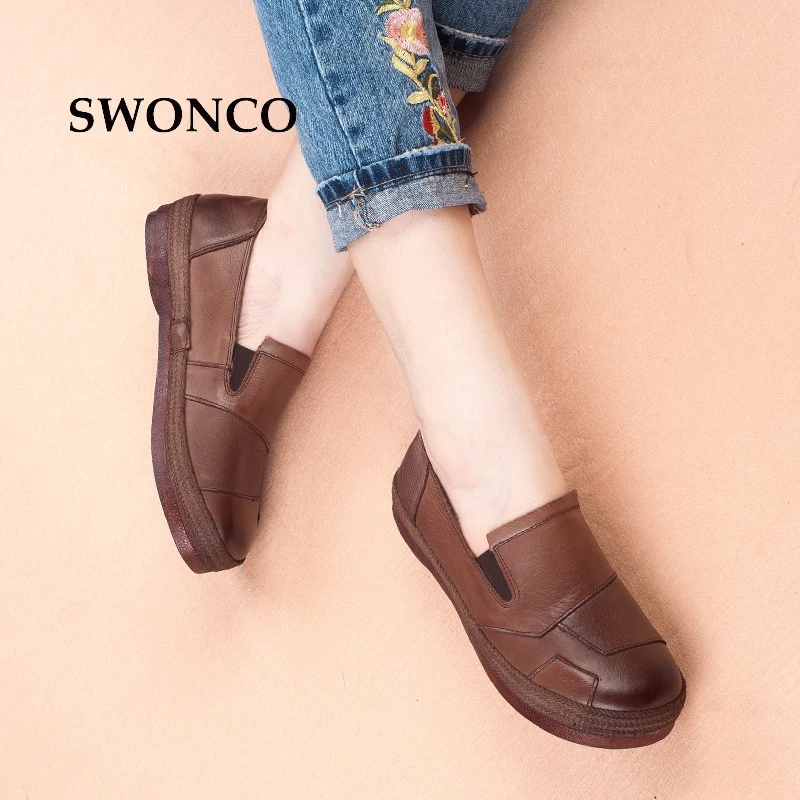 SWONCO Women's Retro Shoes 2018 Spring Autumn Genuine Leather Women Shoes Flat Platform Ladies Shoe Non-slip Handmade Shoe
SWONCO Women's Retro Shoes 2018 Spring Autumn Genuine Leather Women Shoes Flat Platform Ladies Shoe Non-slip Handmade Shoe