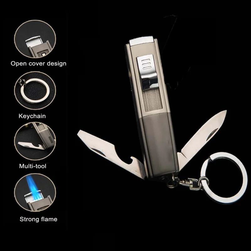 Butane Gas Lighter Creative Keychain Lighters with Knife Outdoor Portable Cigarette Lighters Multifunctional Smoking Accessories
Butane Gas Lighter Creative Keychain Lighters with Knife Outdoor Portable Cigarette Lighters Multifunctional Smoking Accessories