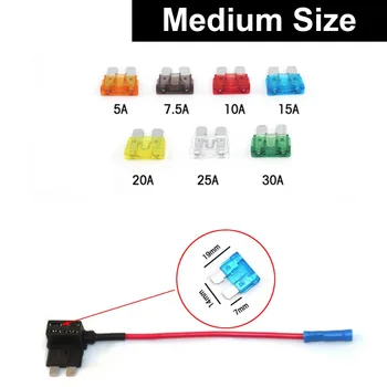 Car Motor ADD Circuit Blade Style Fuse Adapter Cable APS ATT LOW PROFILE ATM LP FUSETAP TAP with Standard Medium Size
Car Motor ADD Circuit Blade Style Fuse Adapter Cable APS ATT LOW PROFILE ATM LP FUSETAP TAP with Standard Medium Size