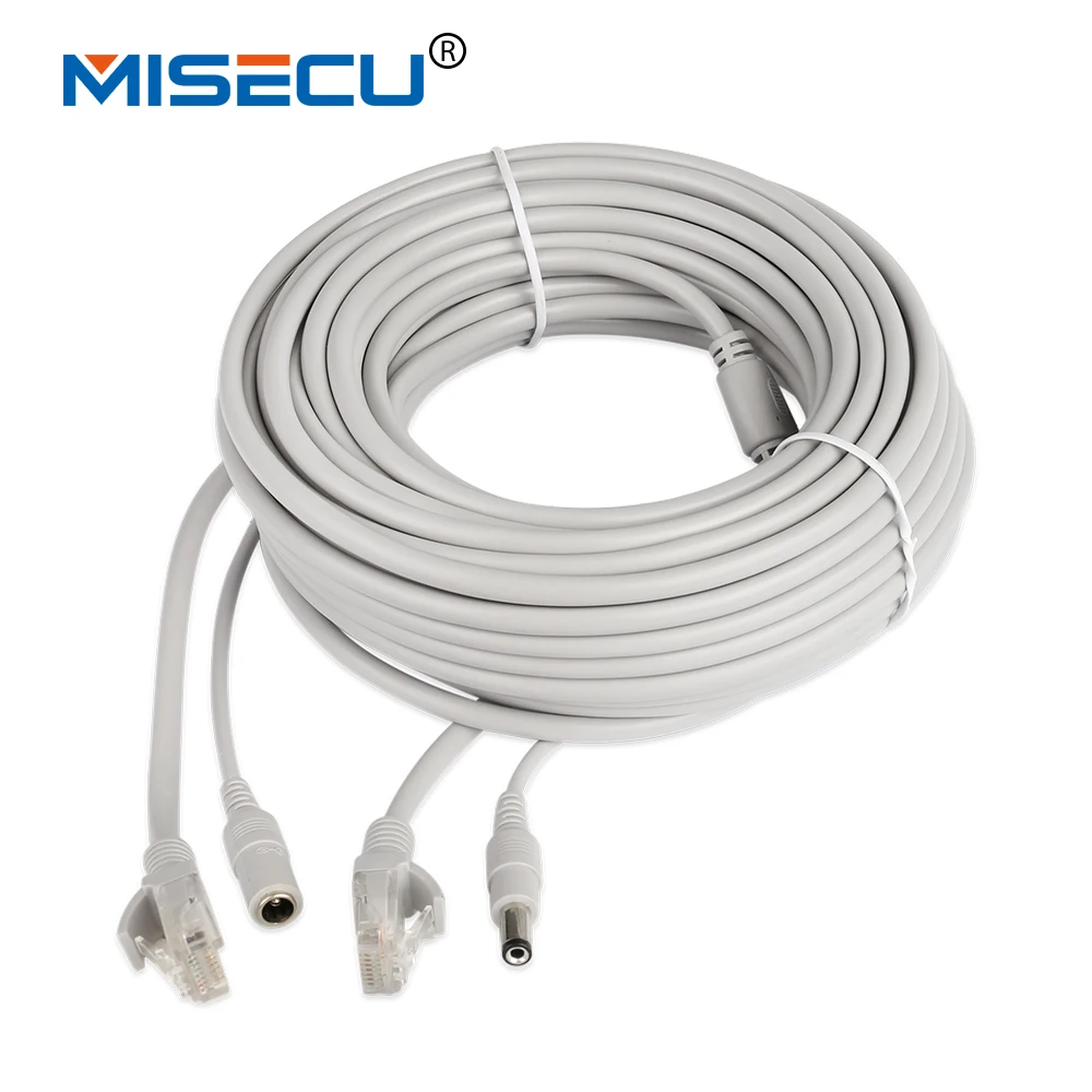 Misecu 30 м/20 м/15 м/10 м/5 м RJ45 + DC 12 В мощность сетевой кабель Шнур Кабели для