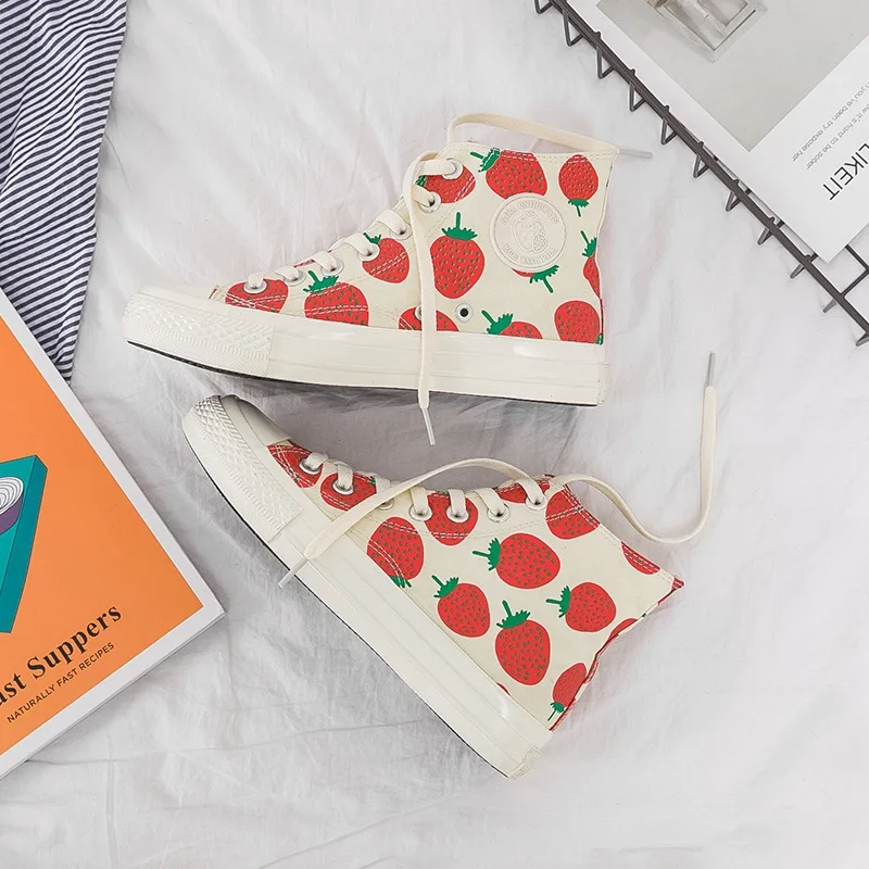 Strawberry hand-painted graffiti women canvas shoes wild Harajuku ulzzang women sneakers Skateboard shoes girl walking shoes
Strawberry hand-painted graffiti women canvas shoes wild Harajuku ulzzang women sneakers Skateboard shoes girl walking shoes