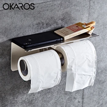 OKAROS Bathroom Toilet Paper With Holder Phone Shelf Rack Wall Mounted 304 Stainless Steel Bath Toilet Paper G600-17
OKAROS Bathroom Toilet Paper With Holder Phone Shelf Rack Wall Mounted 304 Stainless Steel Bath Toilet Paper G600-17