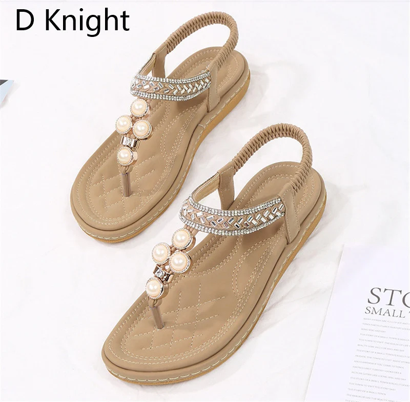 Tong Femme Summer Shoes Women Bohemia Ethnic Flip Flops Soft Flat Sandals Woman Casual Comfortable Plus Size Black Sandals 35-43 (22)