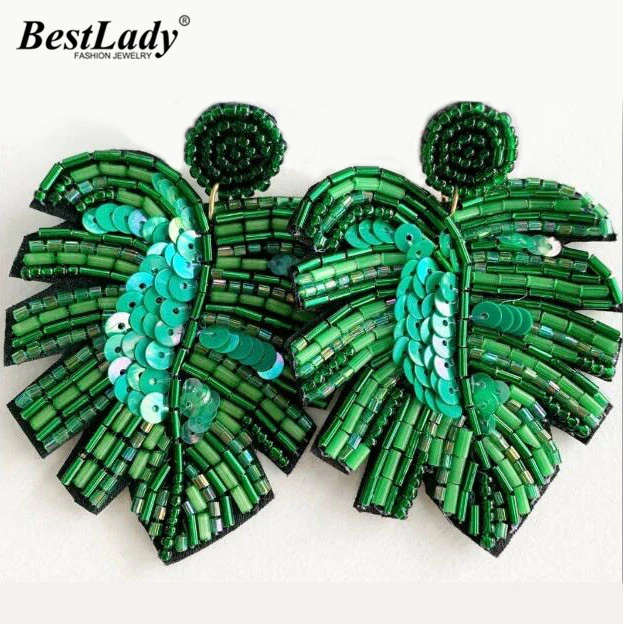 Best lady Boho Handmade Beaded Jewelry Leaf Pendant Earrings for Women New Design Wedding Jewelry Korean Drop Dangle Earring
Best lady Boho Handmade Beaded Jewelry Leaf Pendant Earrings for Women New Design Wedding Jewelry Korean Drop Dangle Earring