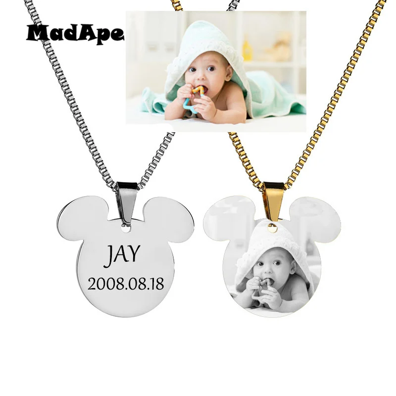 MadApe Customized Name Necklace Engraved Photo Letter Date Pendant Chain Stainless Steel Necklace Print Baby Photo Dorpshipping
MadApe Customized Name Necklace Engraved Photo Letter Date Pendant Chain Stainless Steel Necklace Print Baby Photo Dorpshipping