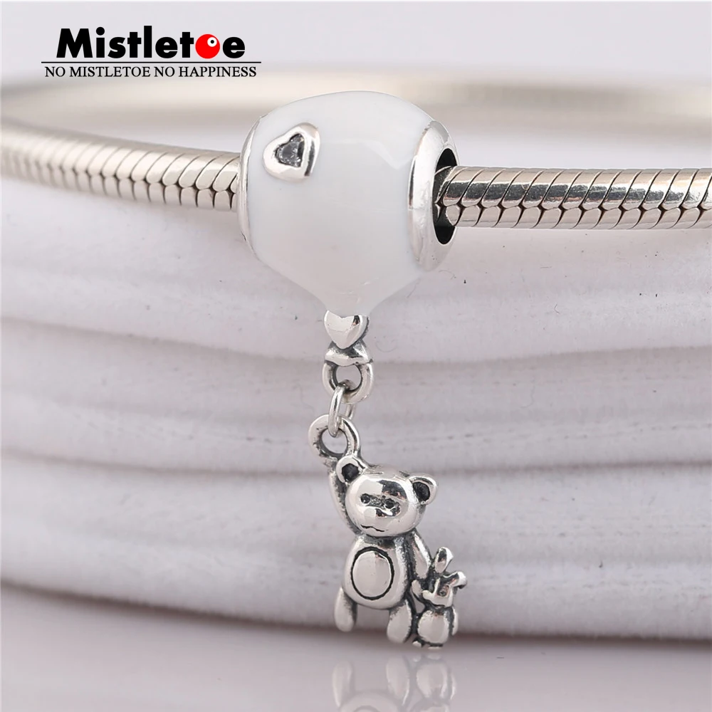 Mistletoe 925 Sterling Silver Bear & Balloon Dangle White Enamel & Clear CZ Fit European Bracelet Jewelry
Mistletoe 925 Sterling Silver Bear & Balloon Dangle White Enamel & Clear CZ Fit European Bracelet Jewelry