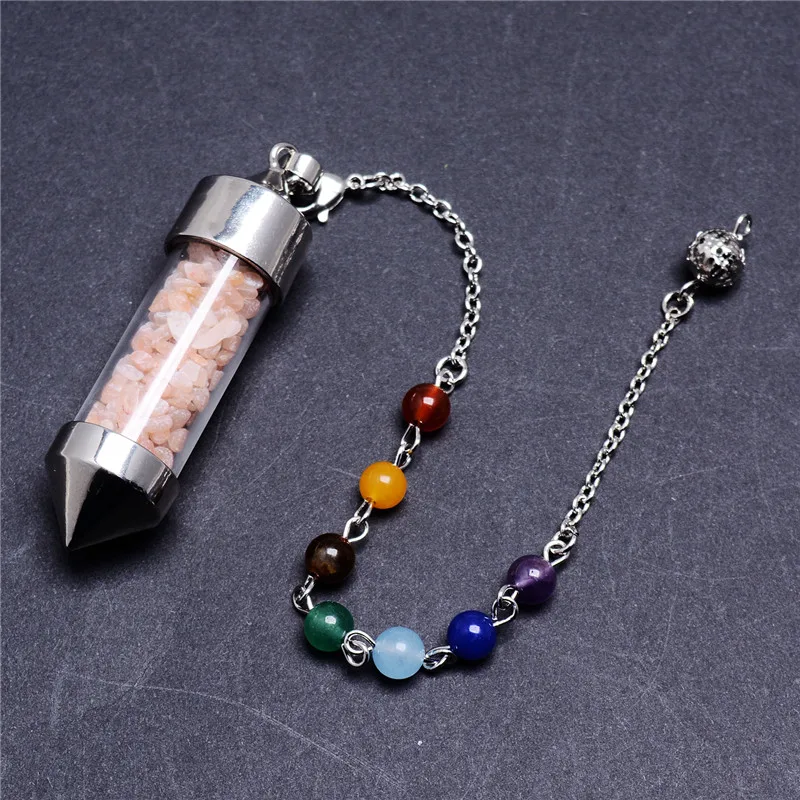 Reiki Healing 7 Chakra Natural Stone Pendulum for Dowsing Hexagonal Prism Pyramid White Pink Crystal Obsidian Pendants wish bott
Reiki Healing 7 Chakra Natural Stone Pendulum for Dowsing Hexagonal Prism Pyramid White Pink Crystal Obsidian Pendants wish bott