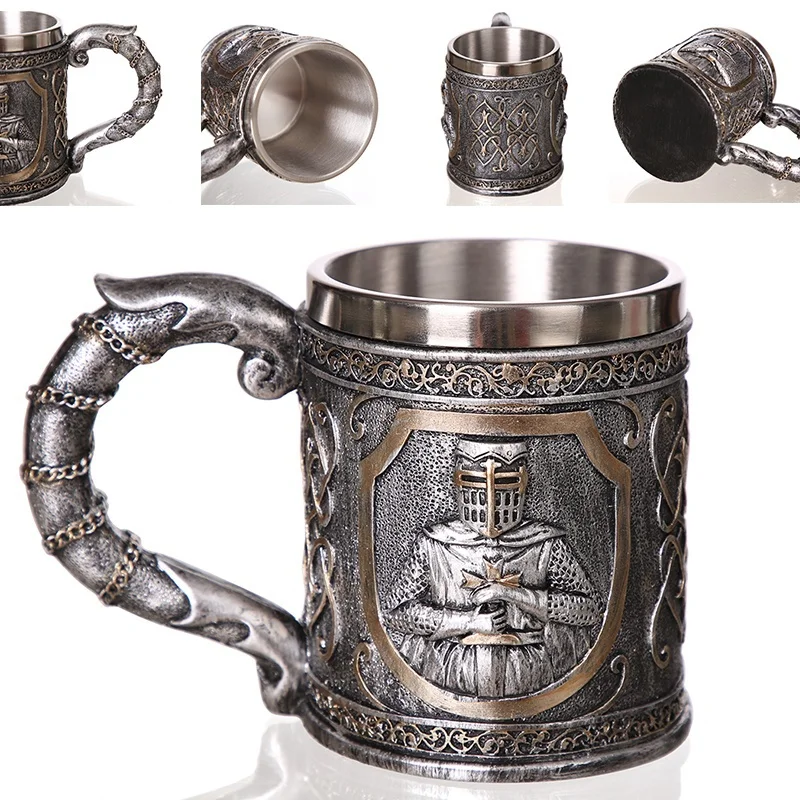 

Coffee Mug Water Tea Drinks Cup Skull 3D Tankard Mug Drinking Cup Gothic Beer Cup for Men Camping Flask Kitchen Drinkware Bottle
