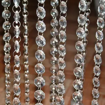 5M (16.4 )FT Crystal Hanging Beads Clear Acrylic Bead Garland Chandelier Hanging for Wedding Decoration Home Party Supplies