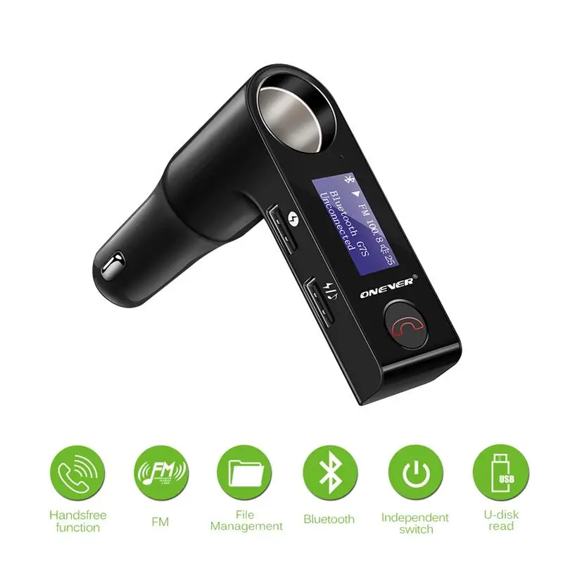 Bluetooth FM Transmitter Cigarette Lighter Socket Modulator Music Player Dual USB Car Charger TF Card U Disk Play Car Kit
Bluetooth FM Transmitter Cigarette Lighter Socket Modulator Music Player Dual USB Car Charger TF Card U Disk Play Car Kit