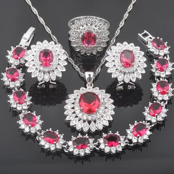 2020 New Fashion Rose Red Zirconia Silver Color For Women Jewelry Sets Bracelet Necklace Pendant Earrings Ring QS0450
2020 New Fashion Rose Red Zirconia Silver Color For Women Jewelry Sets Bracelet Necklace Pendant Earrings Ring QS0450