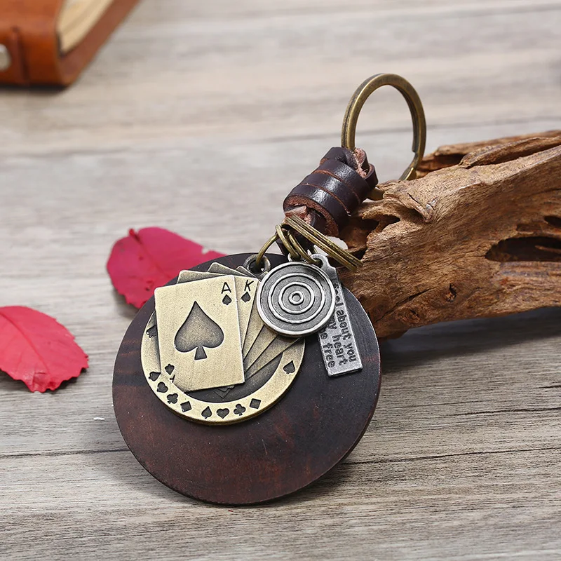 2019 Punk New Vintage Woven Leather Playing Cards KeyChain Car Key Backpack Accessories Simple Fashion Student Men's Jewelry
2019 Punk New Vintage Woven Leather Playing Cards KeyChain Car Key Backpack Accessories Simple Fashion Student Men's Jewelry