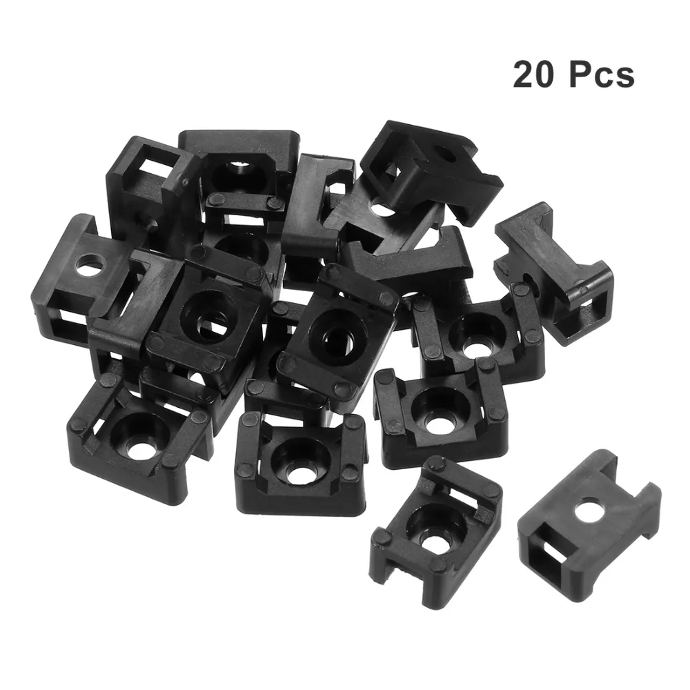 

UXCELL Black 20Pcs 5mm Hole Width Cable Tie Mount Base Saddle Type Nylon Electrical Wire Organizer Holder Light Weight