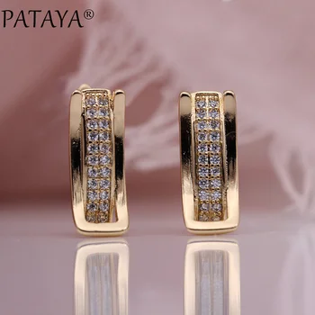 PATAYA New White Micro Wax Inlay Luxury Drop Earrings 585 Rose Gold Natural Zircon Fashion Jewelry Women Wedding Square Earrings
PATAYA New White Micro Wax Inlay Luxury Drop Earrings 585 Rose Gold Natural Zircon Fashion Jewelry Women Wedding Square Earrings