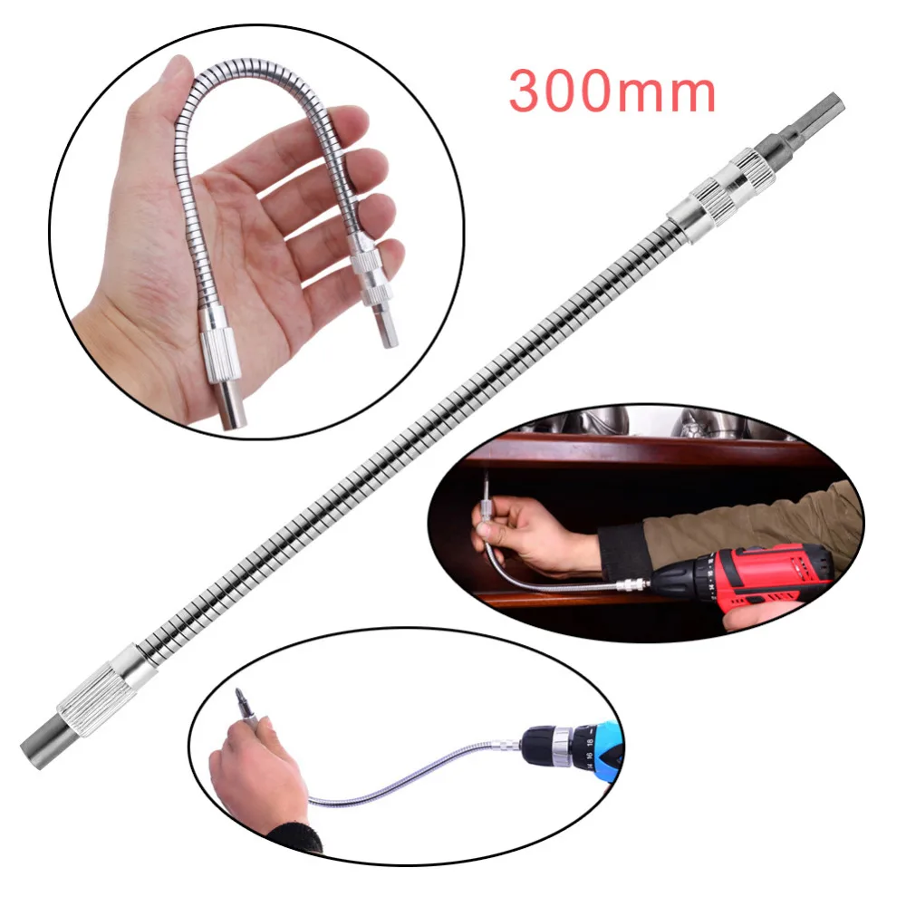 1pc 300mm Long 1/4" Hex Flexible Hose Adjustable Power Drill Tool Universal Angle Socket Driver Turning Connecting
1pc 300mm Long 1/4" Hex Flexible Hose Adjustable Power Drill Tool Universal Angle Socket Driver Turning Connecting