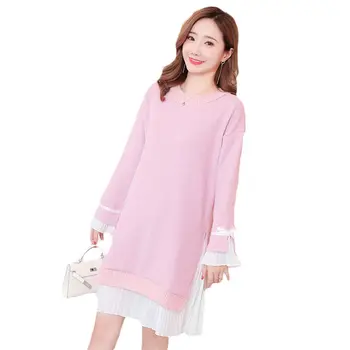 Knit Dress Autumn Winter Women 2018 New Large Size Loose Chiffon Stitching Fake Two-Piece Women Knit Sweater Dress LQ482
Knit Dress Autumn Winter Women 2018 New Large Size Loose Chiffon Stitching Fake Two-Piece Women Knit Sweater Dress LQ482