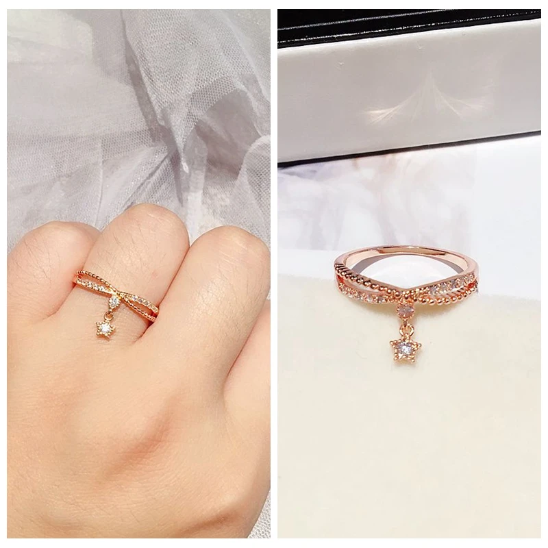 High Quality Mini Star Pendant Ring Rose Gold Color Micro Paved Cubic Zirconia Ring Fashion Women Jewelry
High Quality Mini Star Pendant Ring Rose Gold Color Micro Paved Cubic Zirconia Ring Fashion Women Jewelry