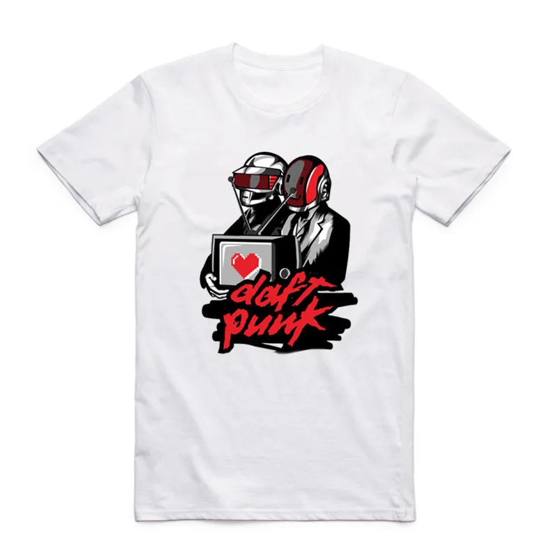 Daft Punk Мужская и женская футболка летняя с коротким рукавом французским