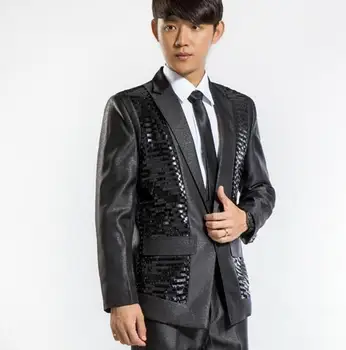 Black new arrival sequined suit jacket slim men suit set with pants mens suits wedding groom formal dress suit + pant + tie 4XL
Black new arrival sequined suit jacket slim men suit set with pants mens suits wedding groom formal dress suit + pant + tie 4XL