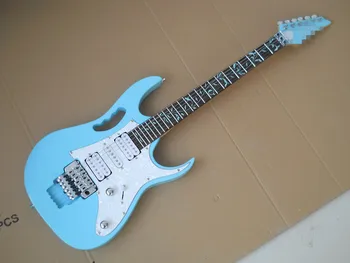 Mint Blue Guitar with white pickguard Tree of Life inlay Chrome Hardwares tremolo bridge,customized!IB-6
Mint Blue Guitar with white pickguard Tree of Life inlay Chrome Hardwares tremolo bridge,customized!IB-6