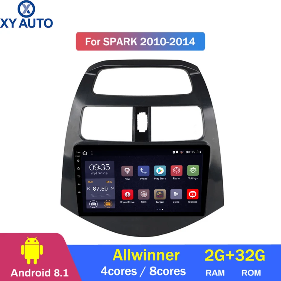 9 inch 2.5D IPS HD multi-touch screen Android8.1 2G RAM 32G ROM NAVI for For CHEVROLET Spark 2010-2014 with BT USB WIFI SWC
9 inch 2.5D IPS HD multi-touch screen Android8.1 2G RAM 32G ROM NAVI for For CHEVROLET Spark 2010-2014 with BT USB WIFI SWC
