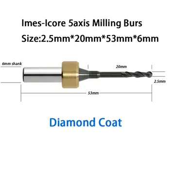 Imes-Icore 5axis Carbide Milling Tools Burs 2.5mm Diamter Head, 6mm Shank for Dental lab
Imes-Icore 5axis Carbide Milling Tools Burs 2.5mm Diamter Head, 6mm Shank for Dental lab