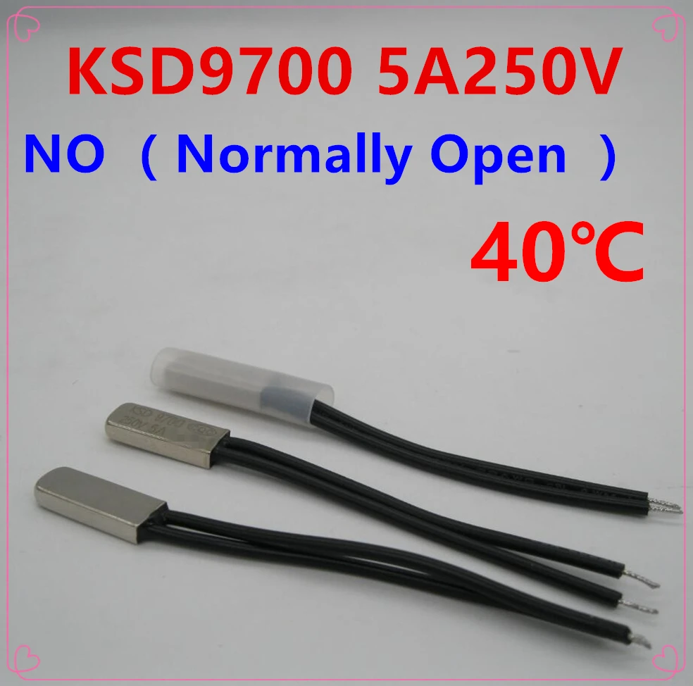 5 шт./лот KSD9700 5A250V 40 градусов по Цельсию (N.O.) Термостат с автоматическим открытием